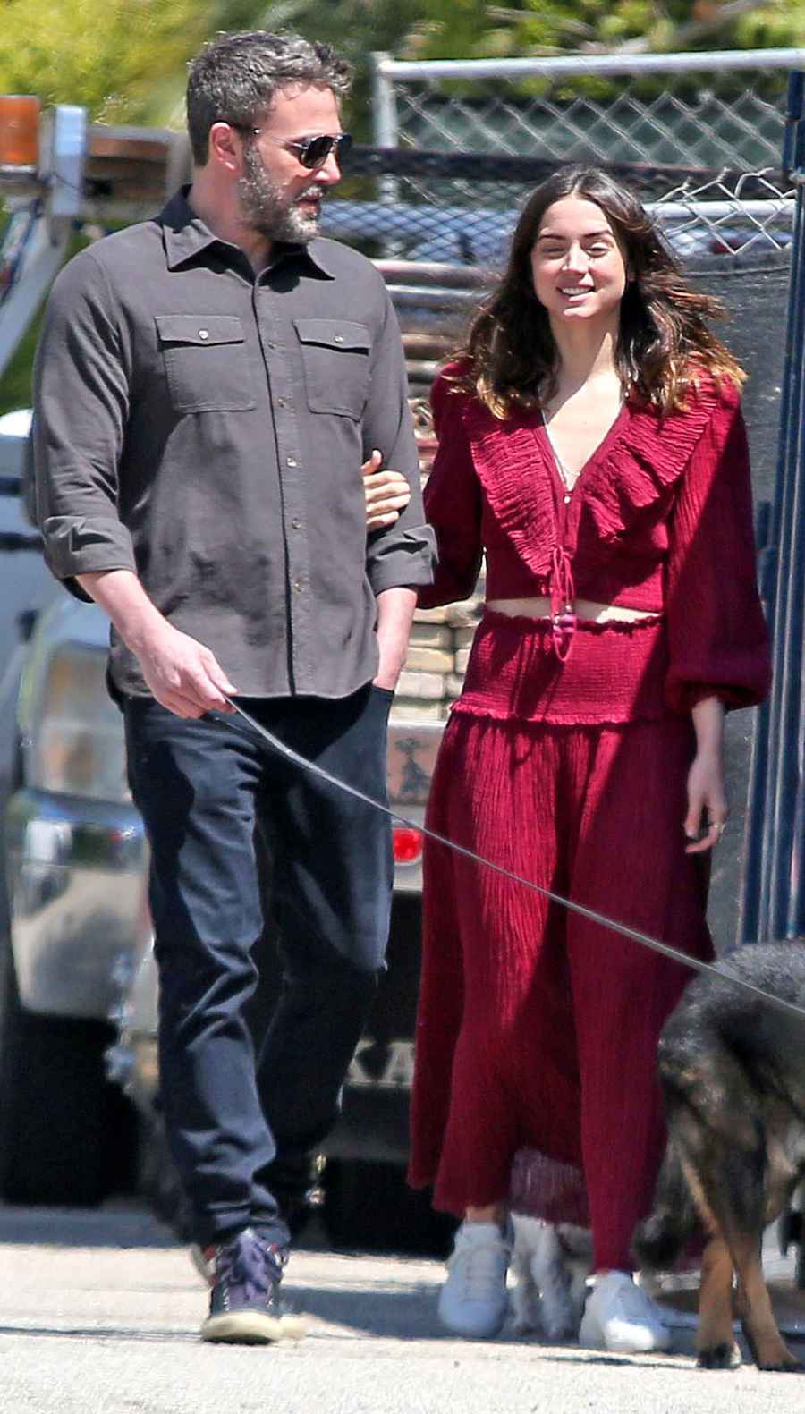 Ben Affleck and Ana De Armas PDA Walking Dogs