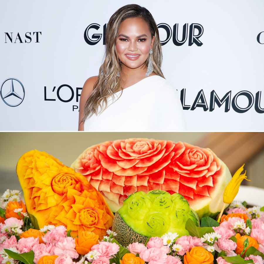 Chrissy Teigen carved fruit