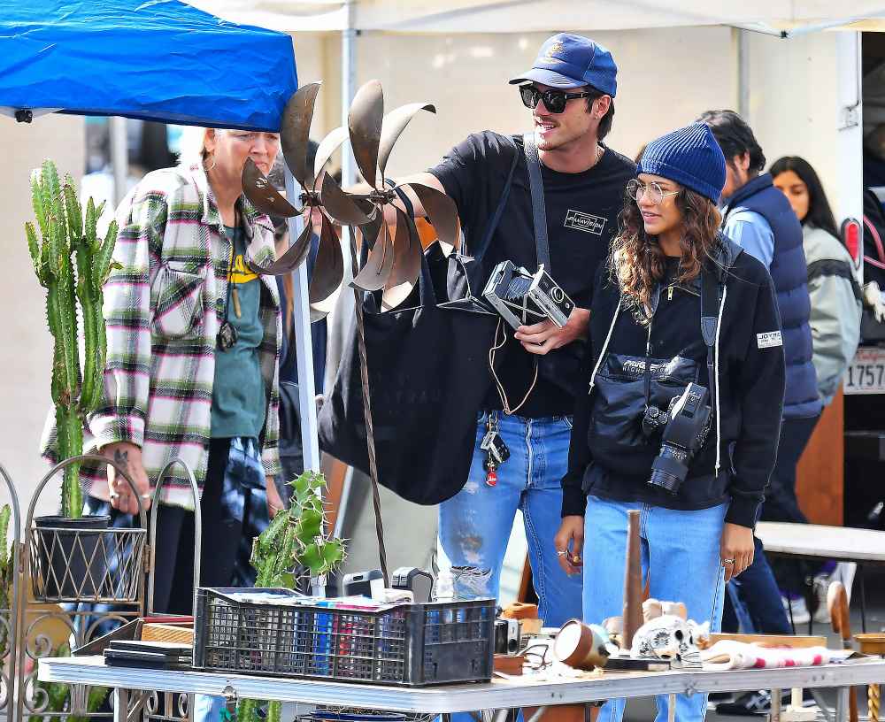 Zendaya, Jacob Elordi Get Goofy While on a Flea Market Date