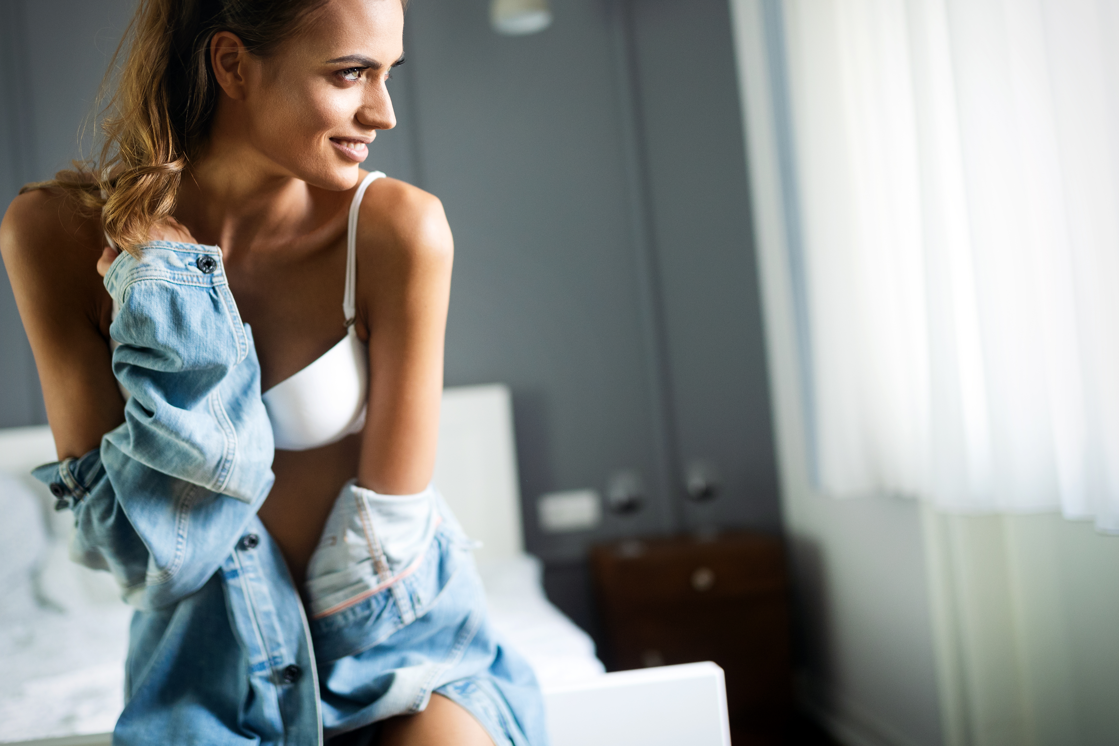 woman wearing bra