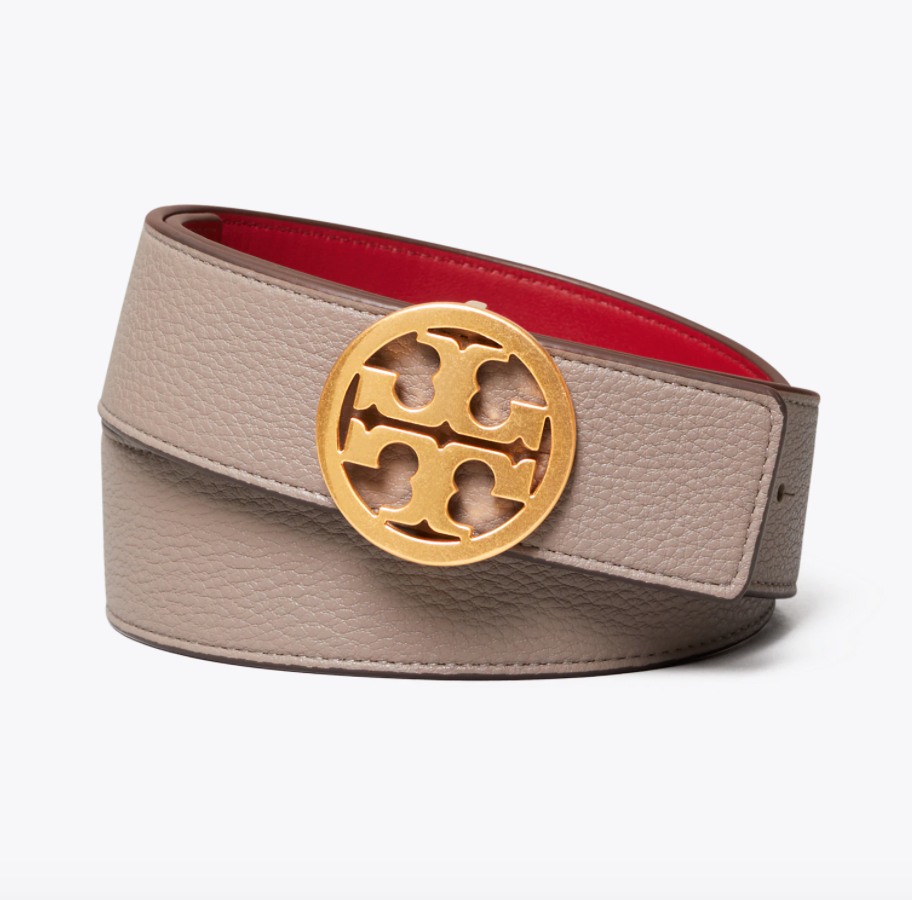 1 1/2″ Reversible Belt (Gray Heron / Red Apple / Gold)