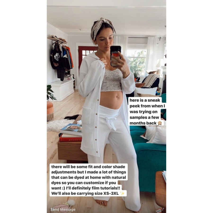 Bekah Martinez baby bump white crop outfit