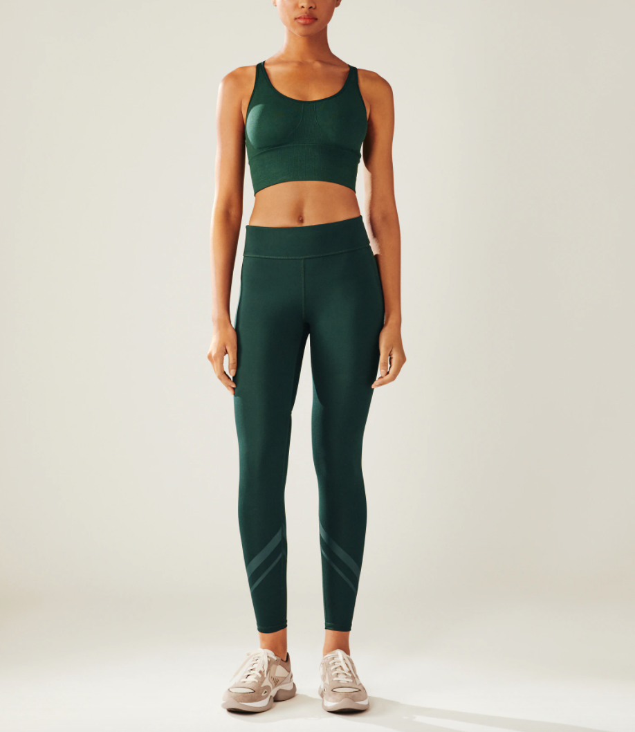 Side-Pocket Chevron Leggings (Conifer)