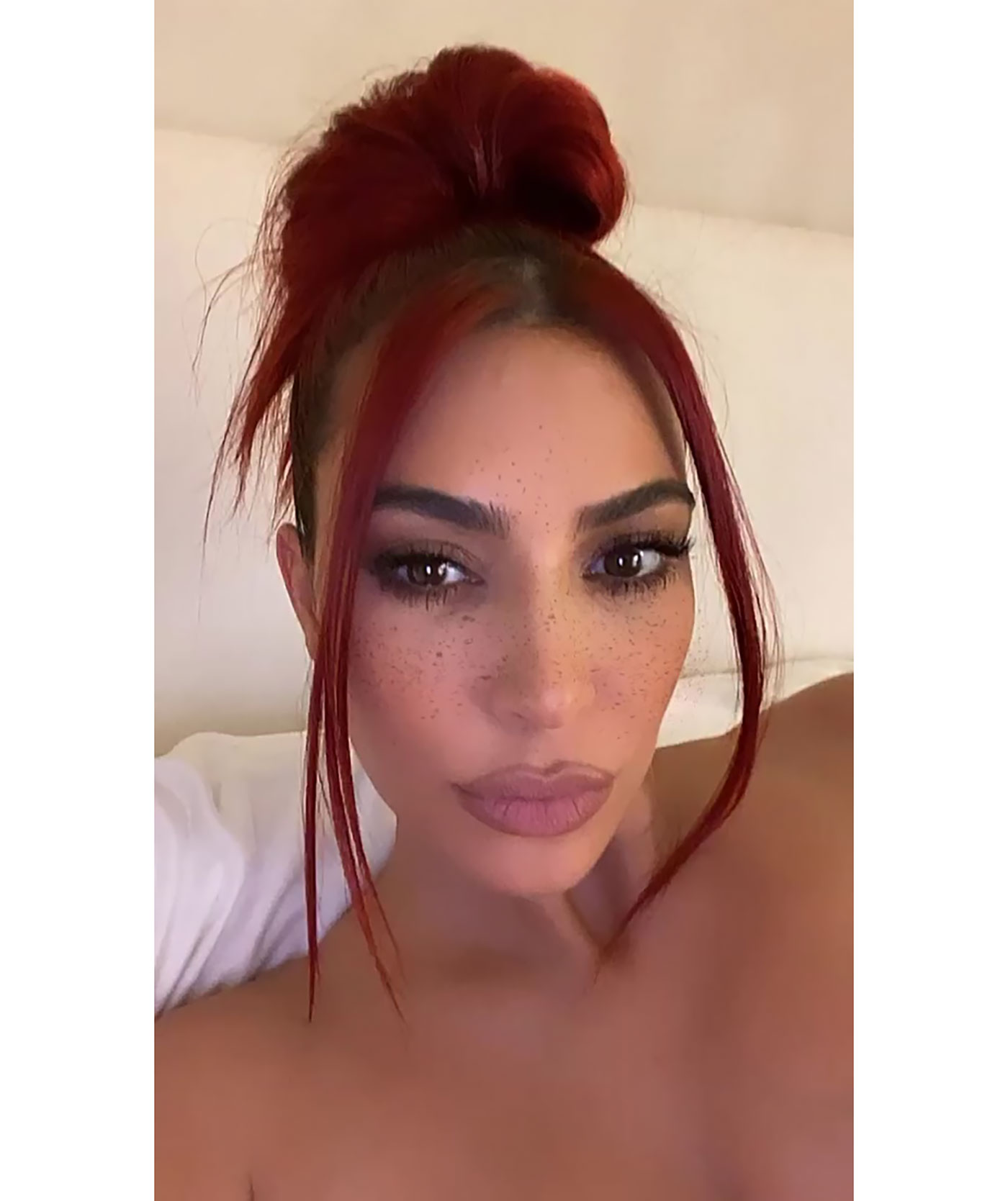 Kim Kardashian Dyes Her Hair Red