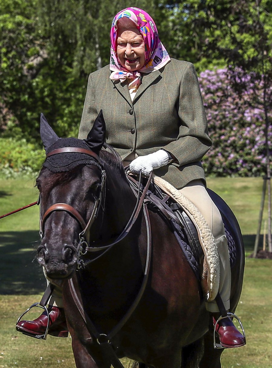 Queen Elizabeth II Goes Horseback Riding Self-Isolating Windsor Castle