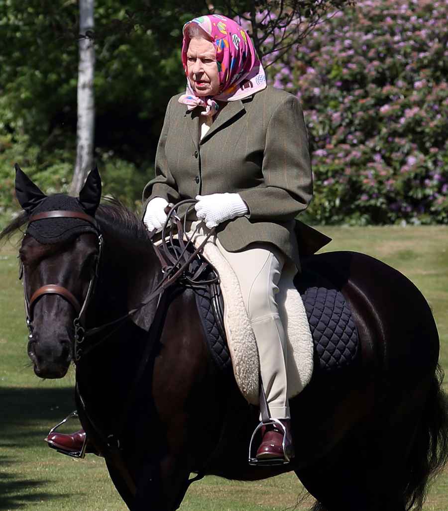 Queen Elizabeth II Goes Horseback Riding Self-Isolating Windsor Castle