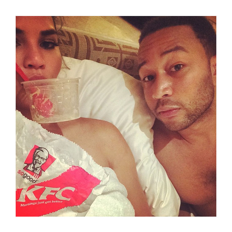 John Legend Stars Eating in Bed