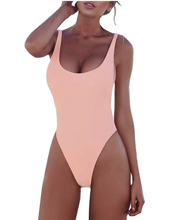 PRETTYGARDEN Women's One Piece Tummy Control U Neck Backless Swimsuits