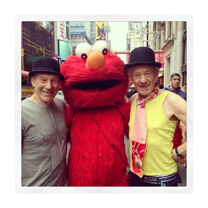 September 2013 Elmo Patrick Stewart and Ian McKellen BFF Moments