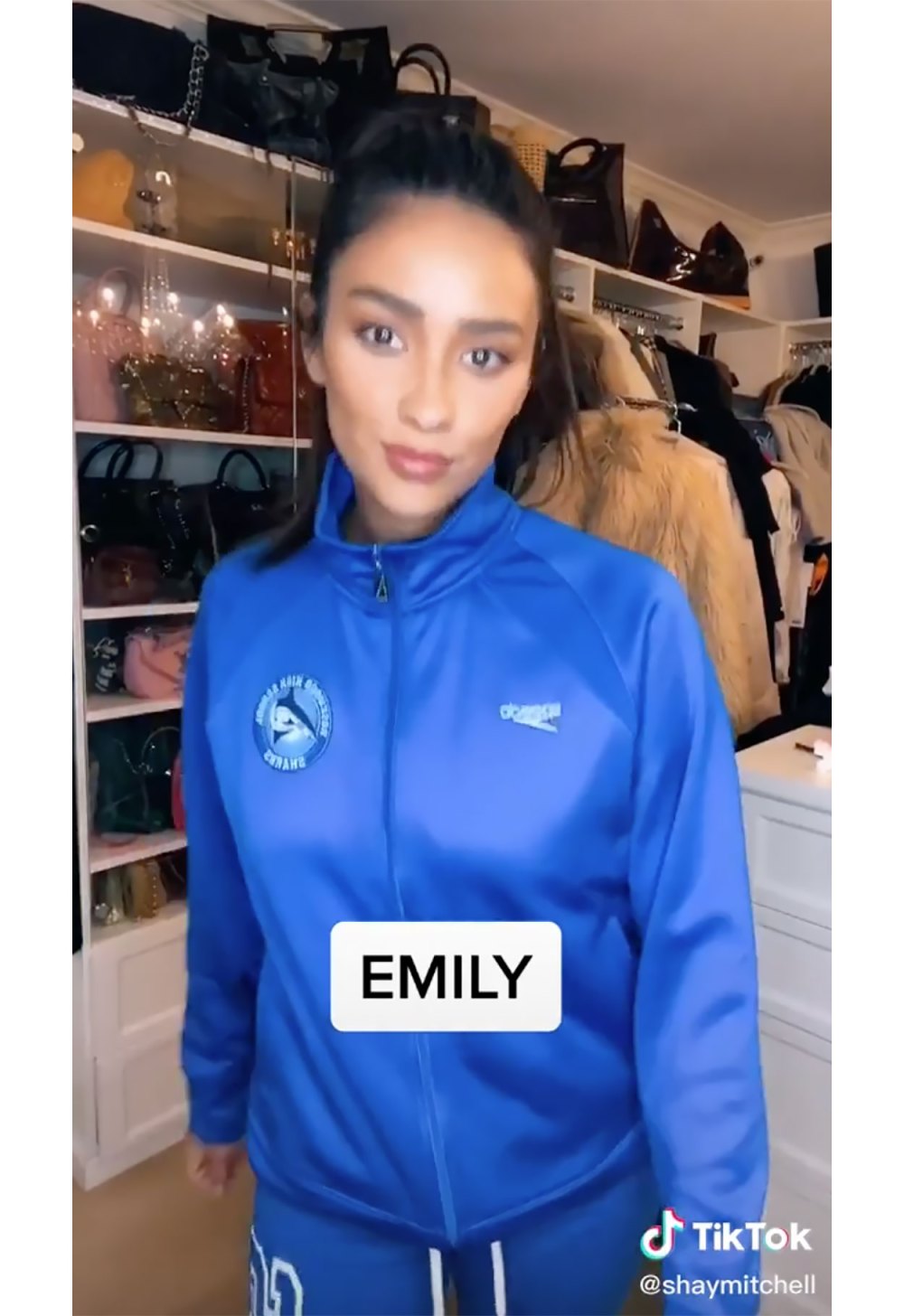 Throwback! Shay Mitchell Rewears ‘Pretty Little Liars’ Swim Team Tracksuit