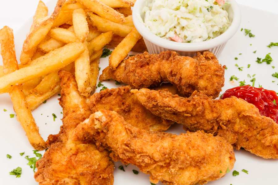 crispy chicken and fries