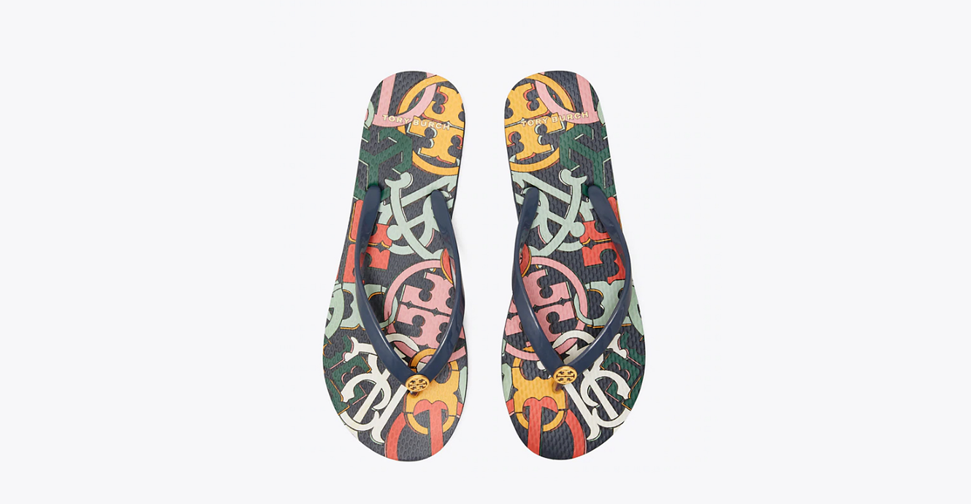 Printed Thin Flip-Flop in Perfect Navy/Medley Logo