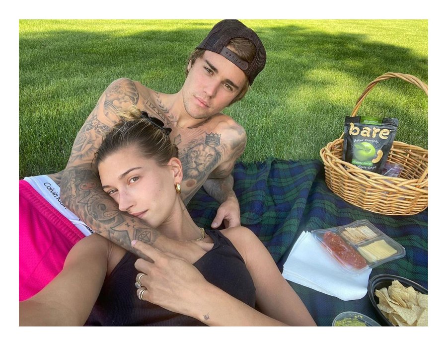 Justin Bieber and Hailey Bieber Stars Having Picnics Amid COVID-19