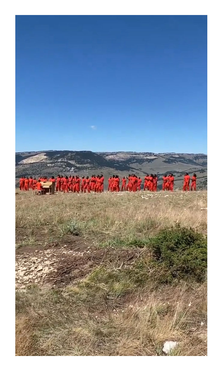 Kim Kardashian Supports Kanye West as He Resumes Sunday Service in Wyoming