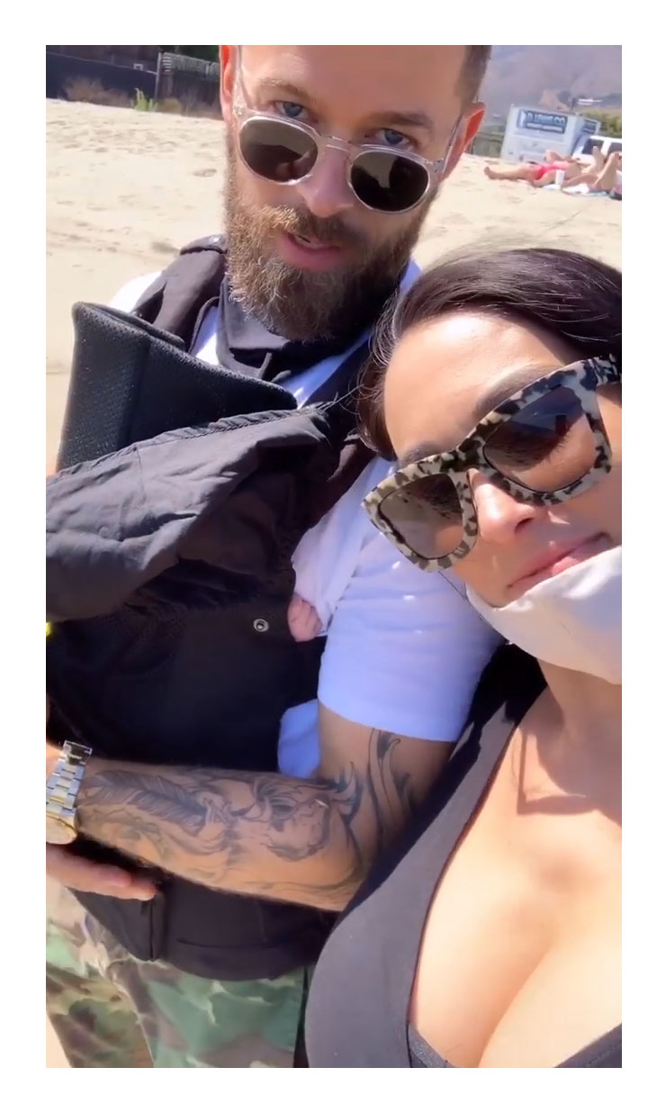 Nikki Bella and Artem Chigvintsev Take Matteo to Beach