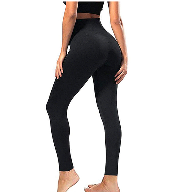 SYRINX High Waisted Leggings for Women (Black)