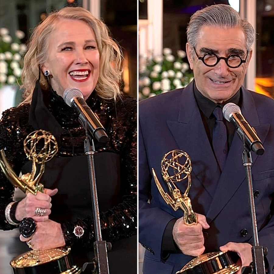 Warmest Regards Schitts Creek Stars Reunite Emmys Win Big Emmys 2020 Catherine OHara Eugene Levy