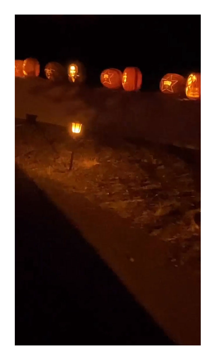 Kim Kardashian Drives Through Creepy Halloween Maze With Kids