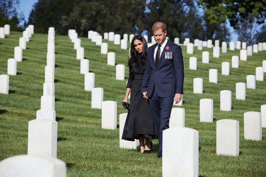 Prince Harry and Meghan Markle Visit Los Angeles Cemetery on Remembrance Day