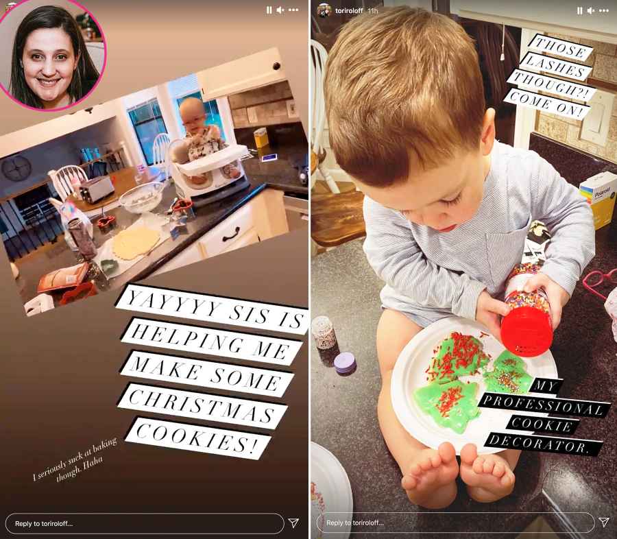 Tori Roloff Baking Holiday Cookies with Lilah and Jackson