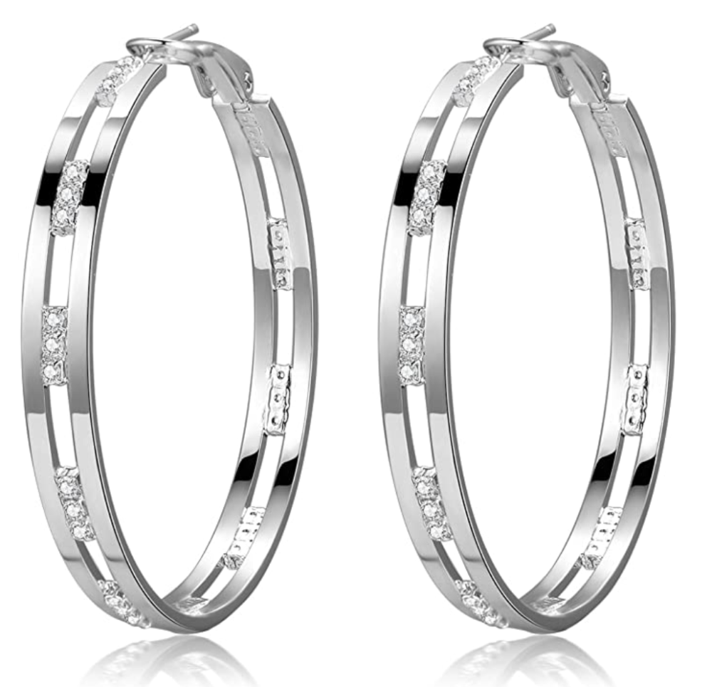 GANADARA Cubic Zirconia Hoop Earrings