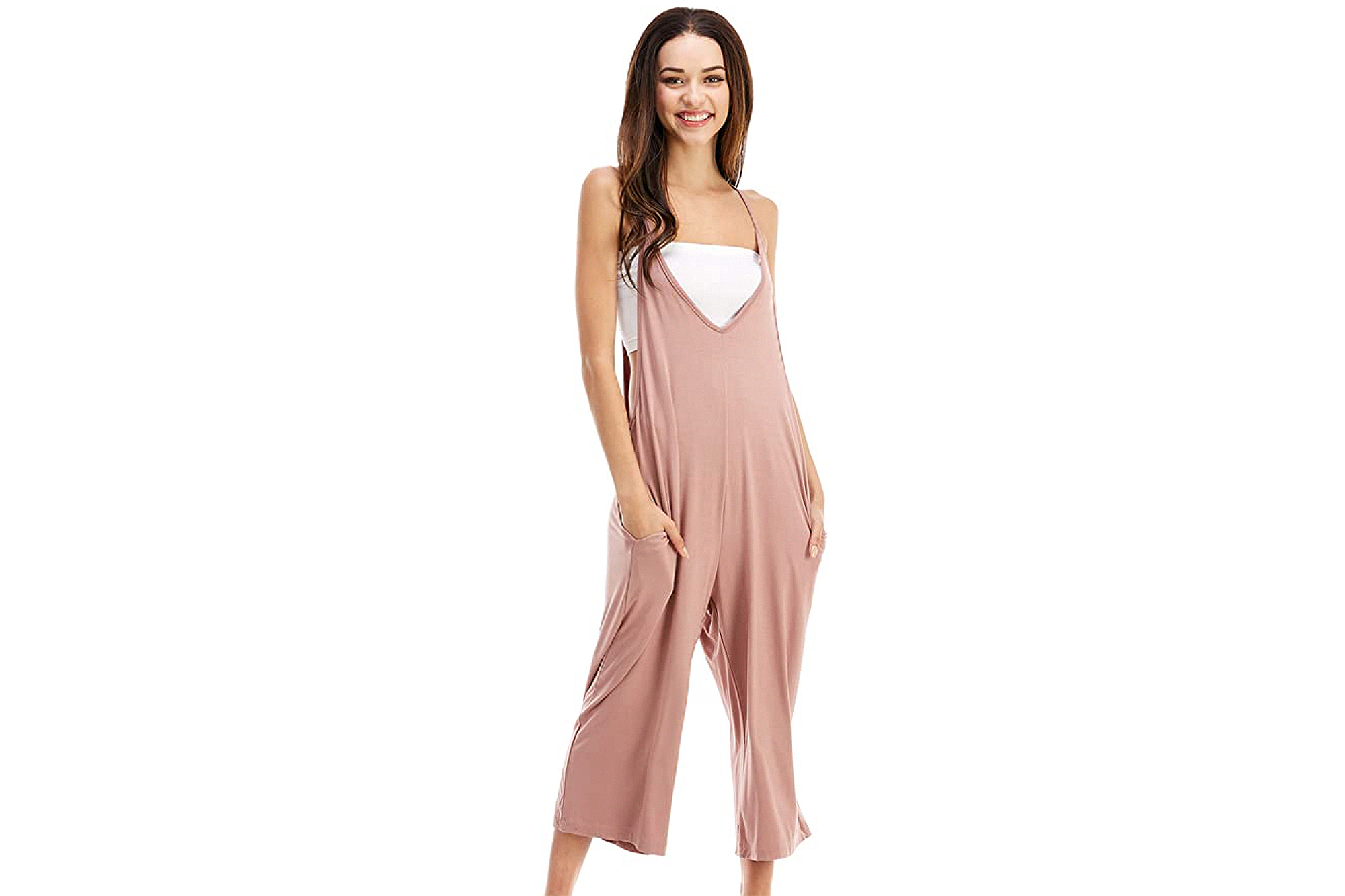 Loving People Loose Fit Casual Capri Jumpsuit Rompers