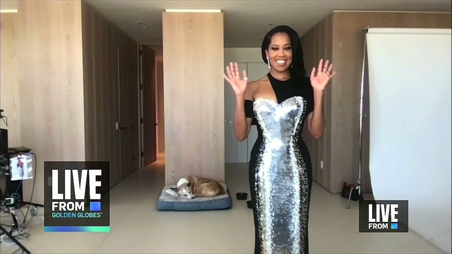 Regina King dog Golden Globes 2021