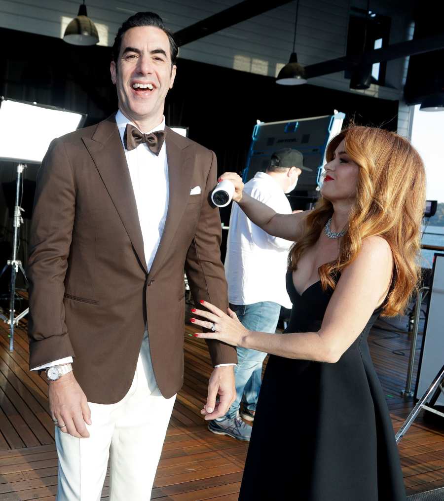 Sacha Baron Cohen and Isla Fisher Celebrity Oscars 2021 PDA Sacha Baron Cohen Isla Fisher