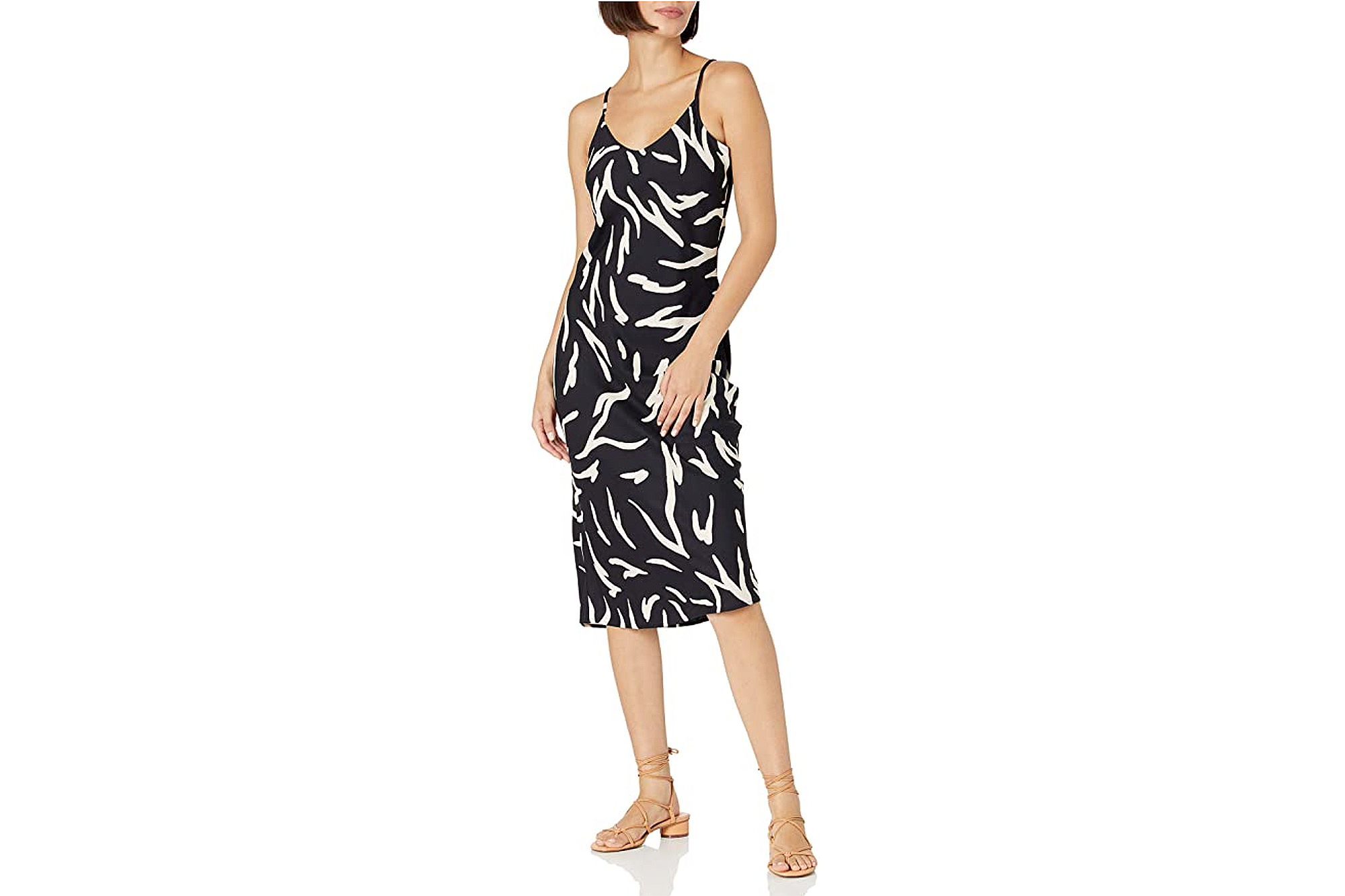 Daily Ritual Women's Georgette Fluid Drape Standard-Fit Slip Dress