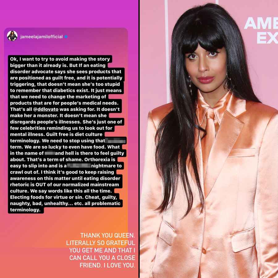 Jameela Jamil Gets Involved Demi Lovato Frozen Yogurt Controversy