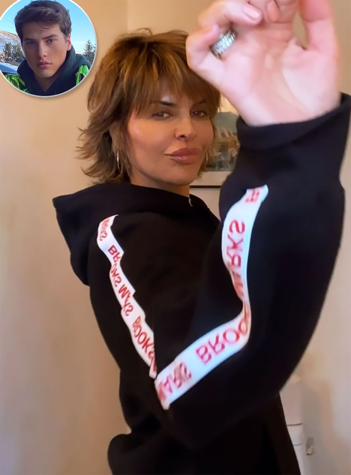 Lisa Rinna Dances in RHSLC’s Brooks Marks’ Tracksuit — Watch!