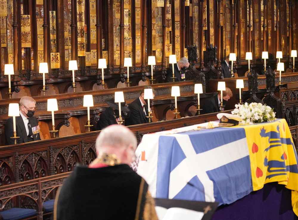 Prince Harry Sits Alone at Prince Philip’s Funeral as Prince William Joins Duchess Kate for Service