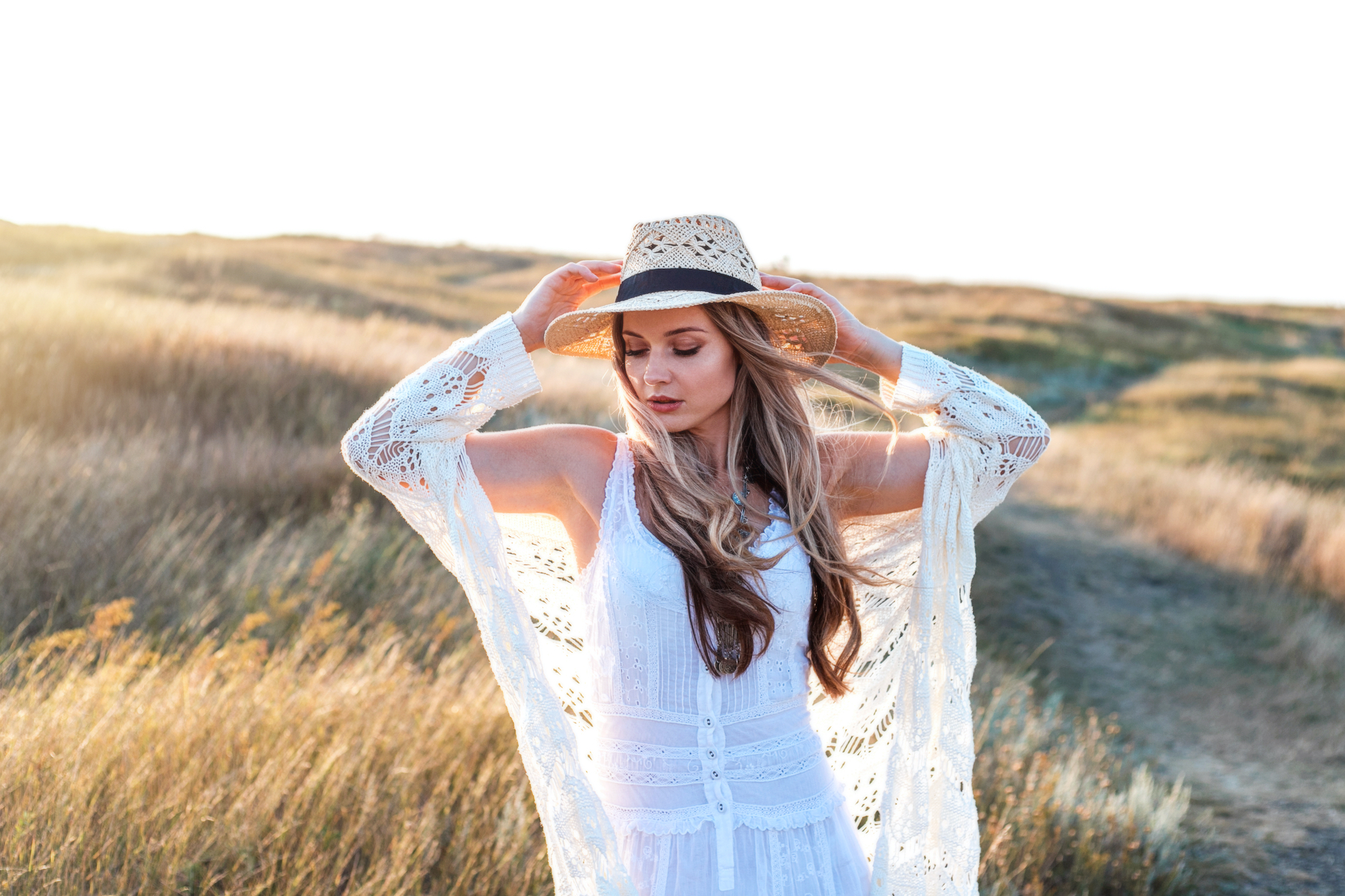 Woman-Wearing-Crochet-Sweater-Stock-Photo