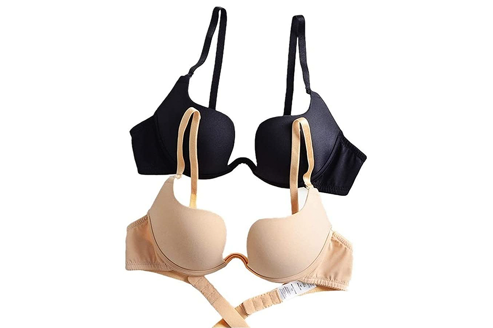ZUKULIFE Women's Essentials Deep U Multi-Way Convertible Push Up Plunge Bra