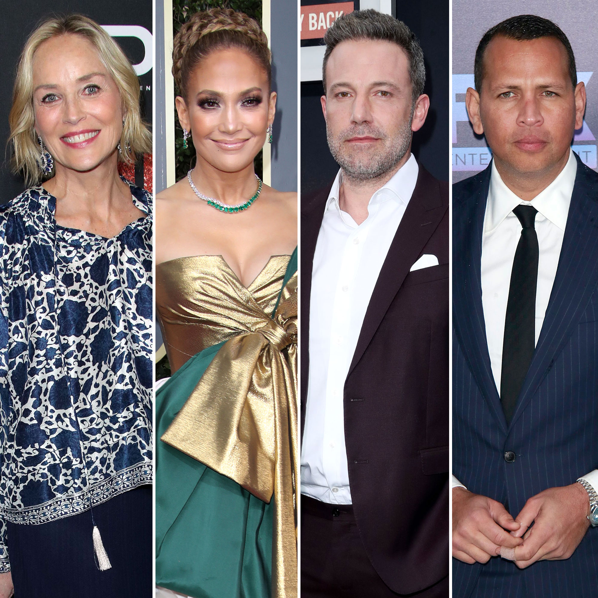 Sharon Stone Reacts to Jennifer Lopez Ben Affleck Alex Rodriguez