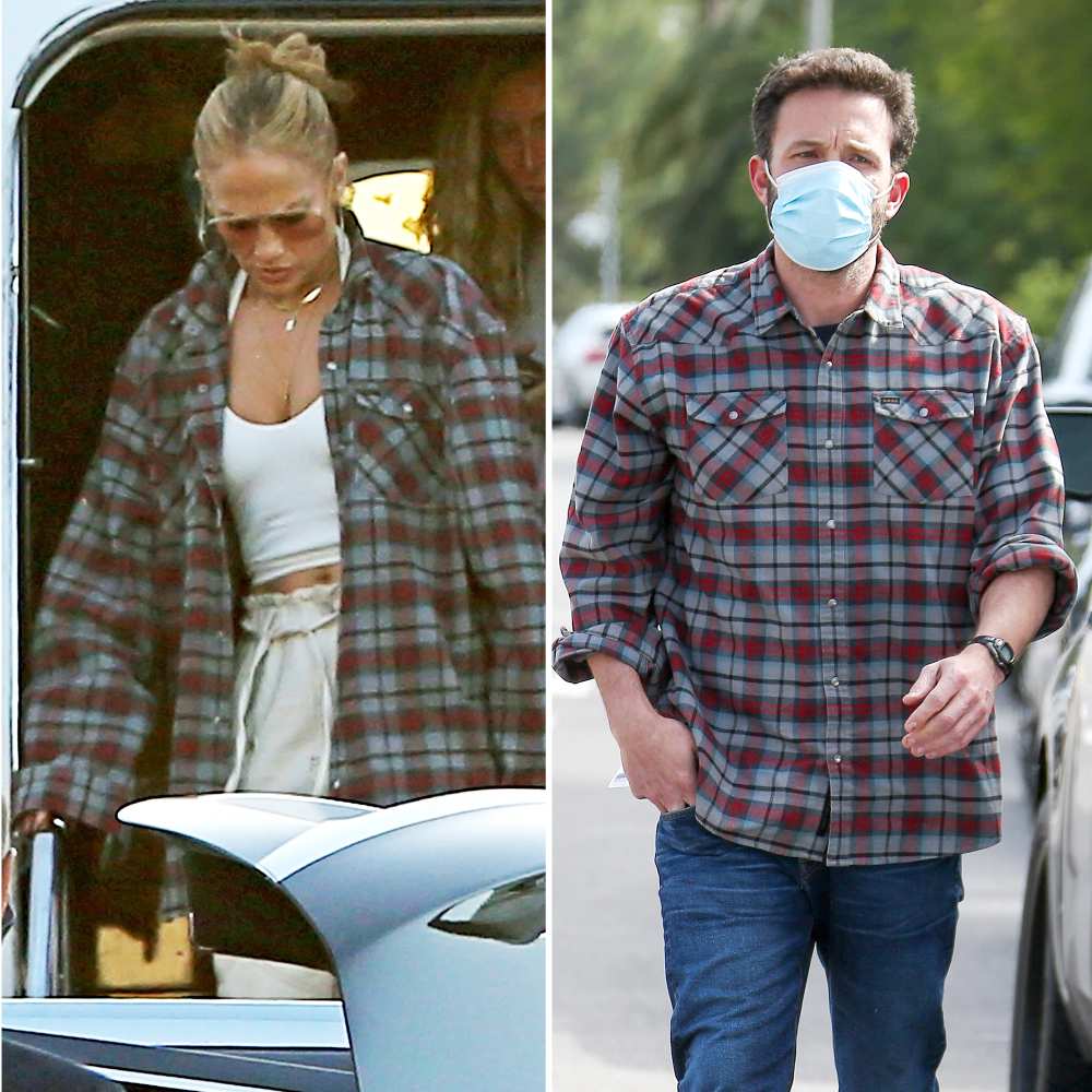 Jennifer Lopez Seemingly Wears Ben Affleck Flannel While Traveling