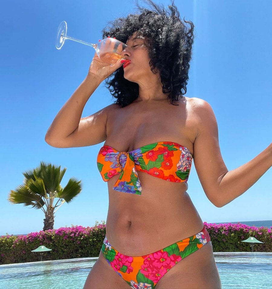 Tracee Ellis Ross Sipping Rose in a Floral Bikini Is Honestly Goals