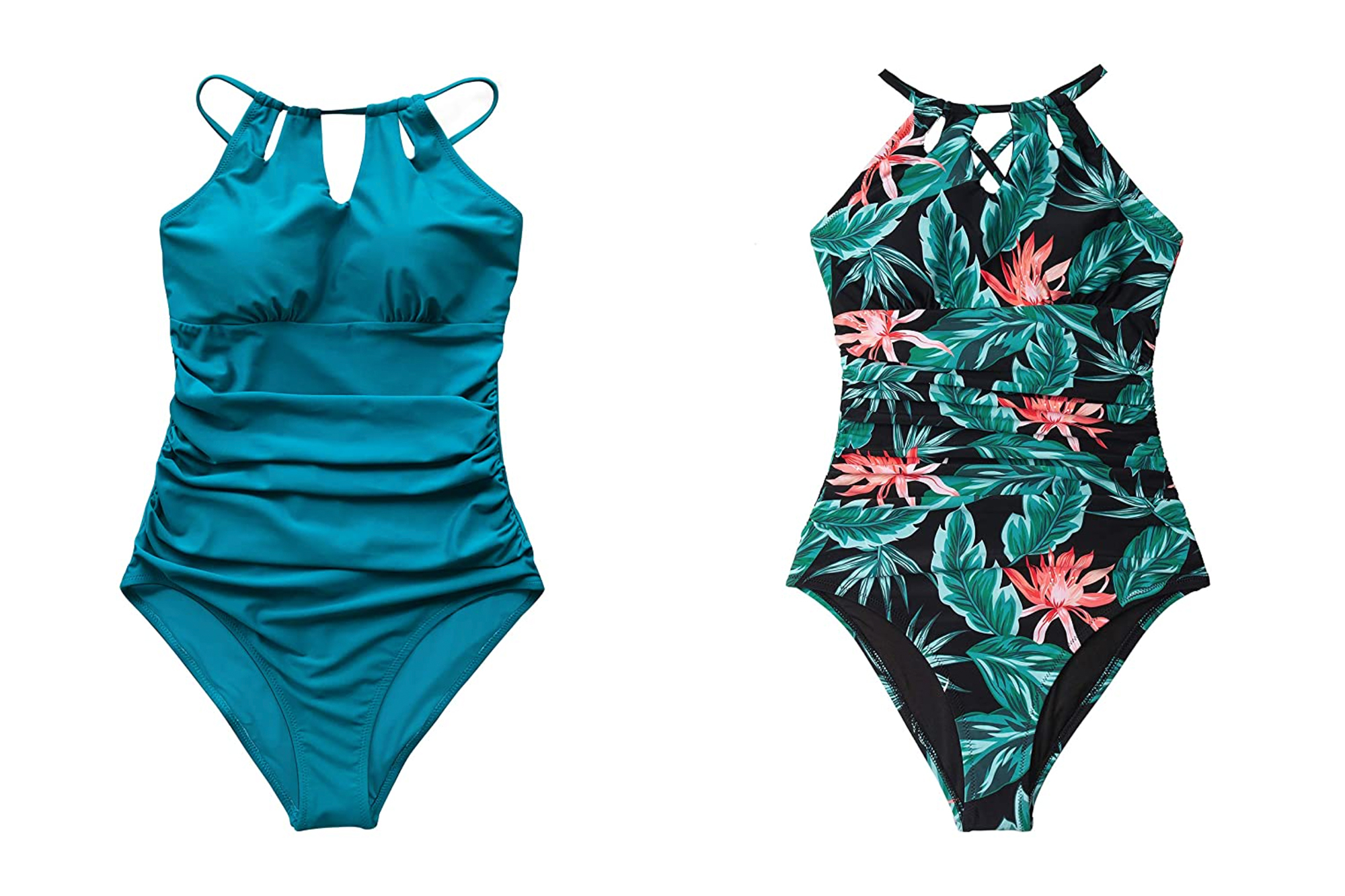 CUPSHE Women's One Piece High Neck Tummy Control Swimsuit