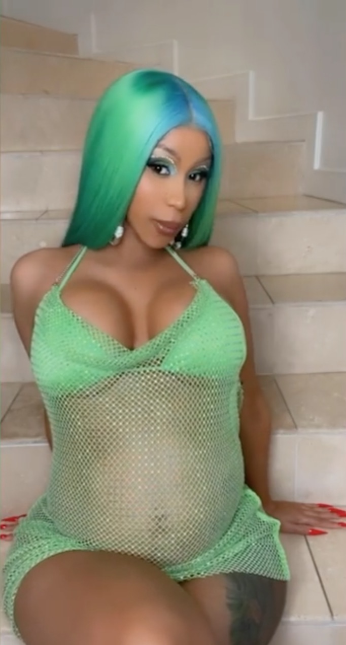 Cardi B's Baby Bump Album Ahead Going Green