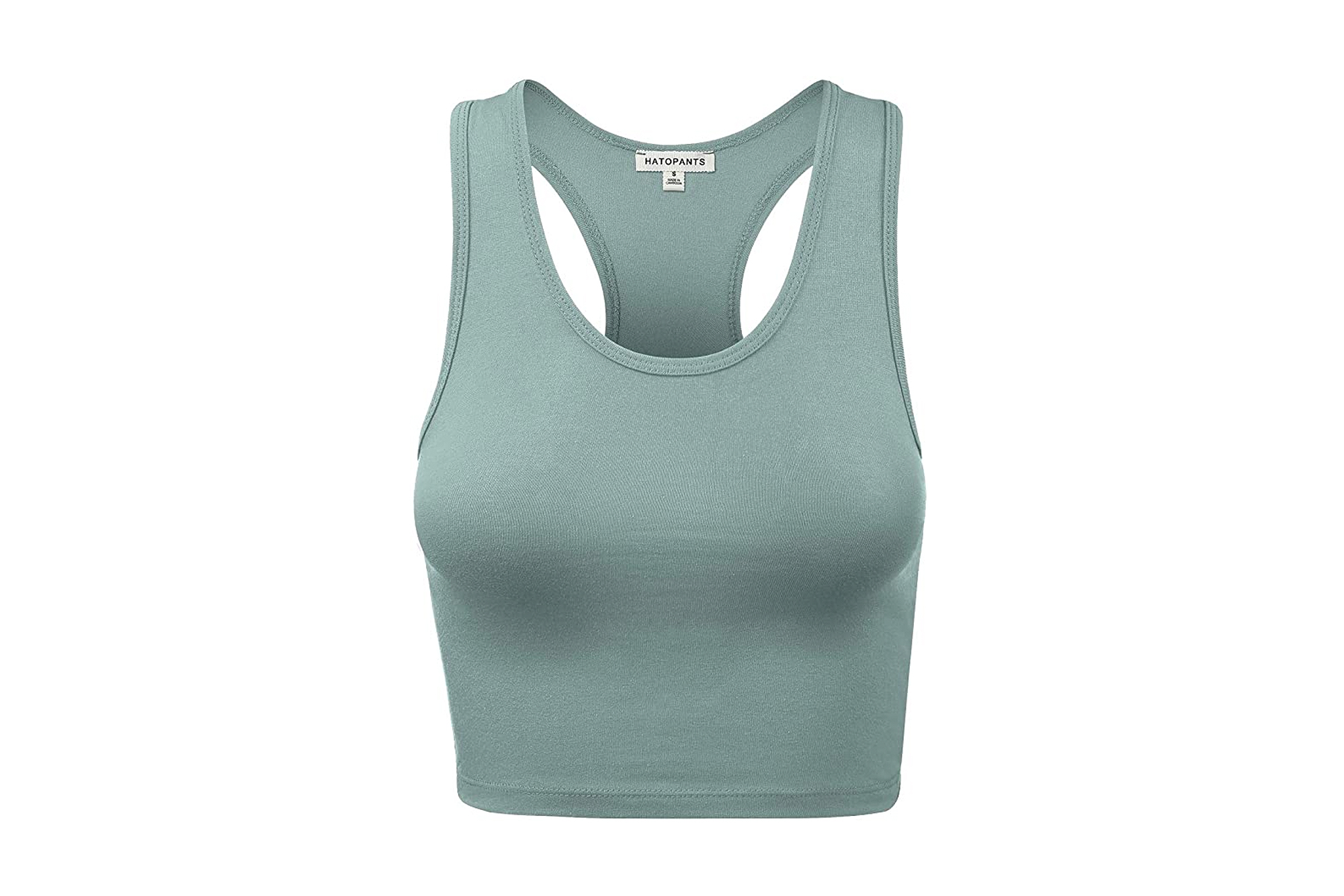 HATOPANTS Women's Cotton Racerback Basic Crop Tank Tops