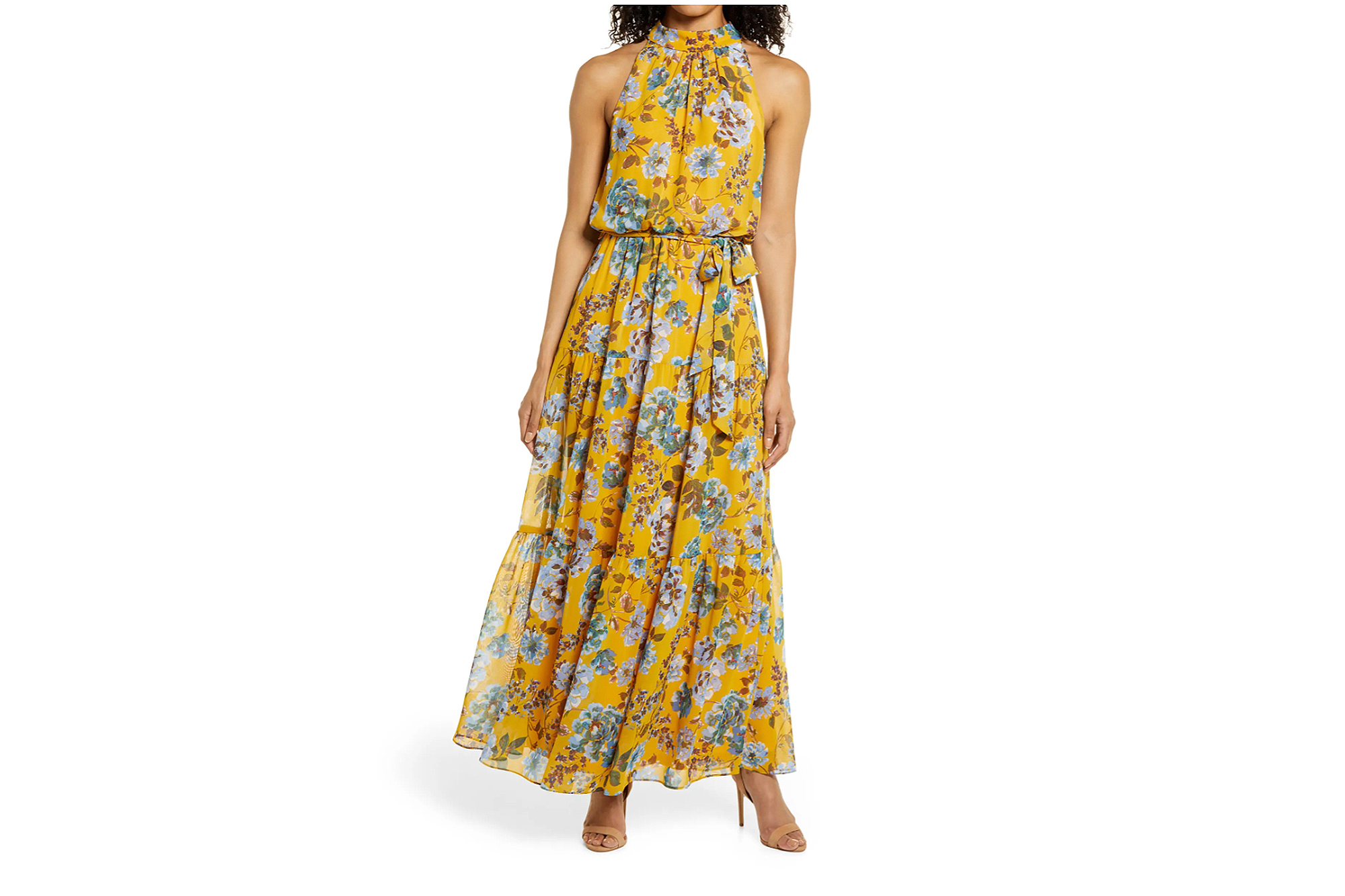 Julia Jordan Floral Halter Neck Maxi Dress