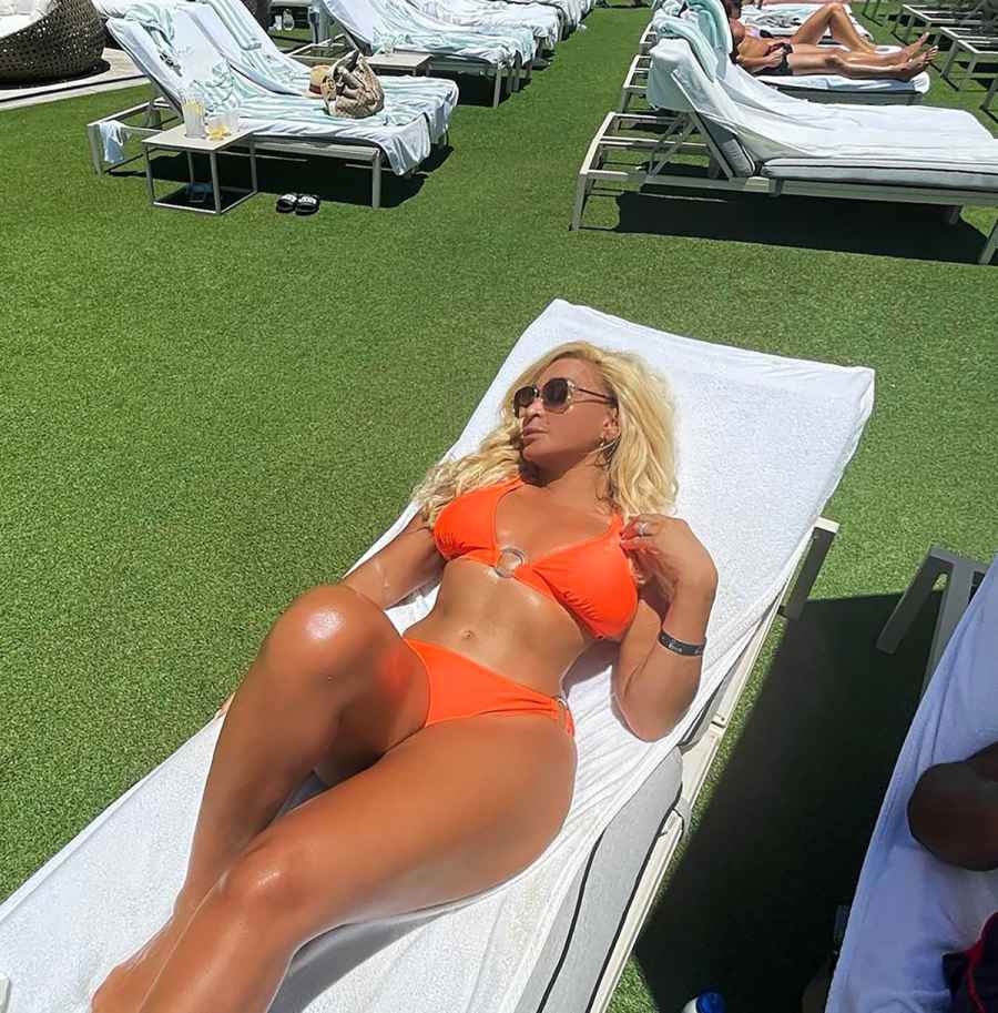 RHOP’s Karen Huger Shows Off Her Curves in Neon Orange Bikini