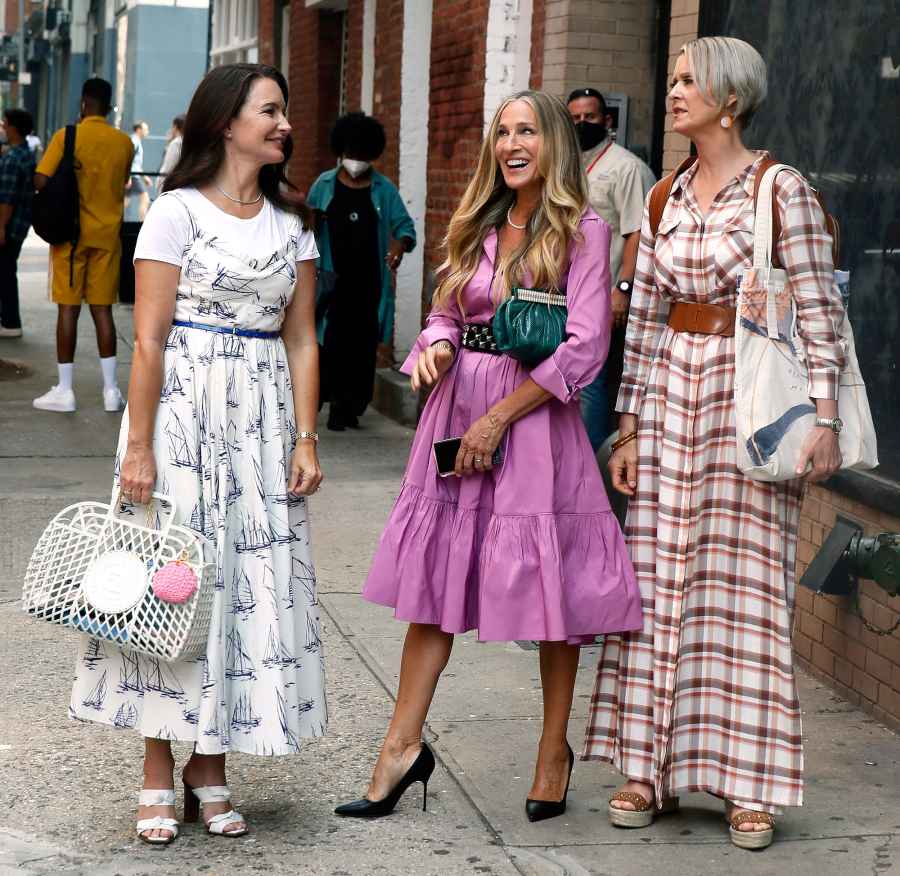 Trio 2 Sarah Jessica Parker Cynthia Nixon Kristin Davis Sex and the City Sequel And Just Like That BTS