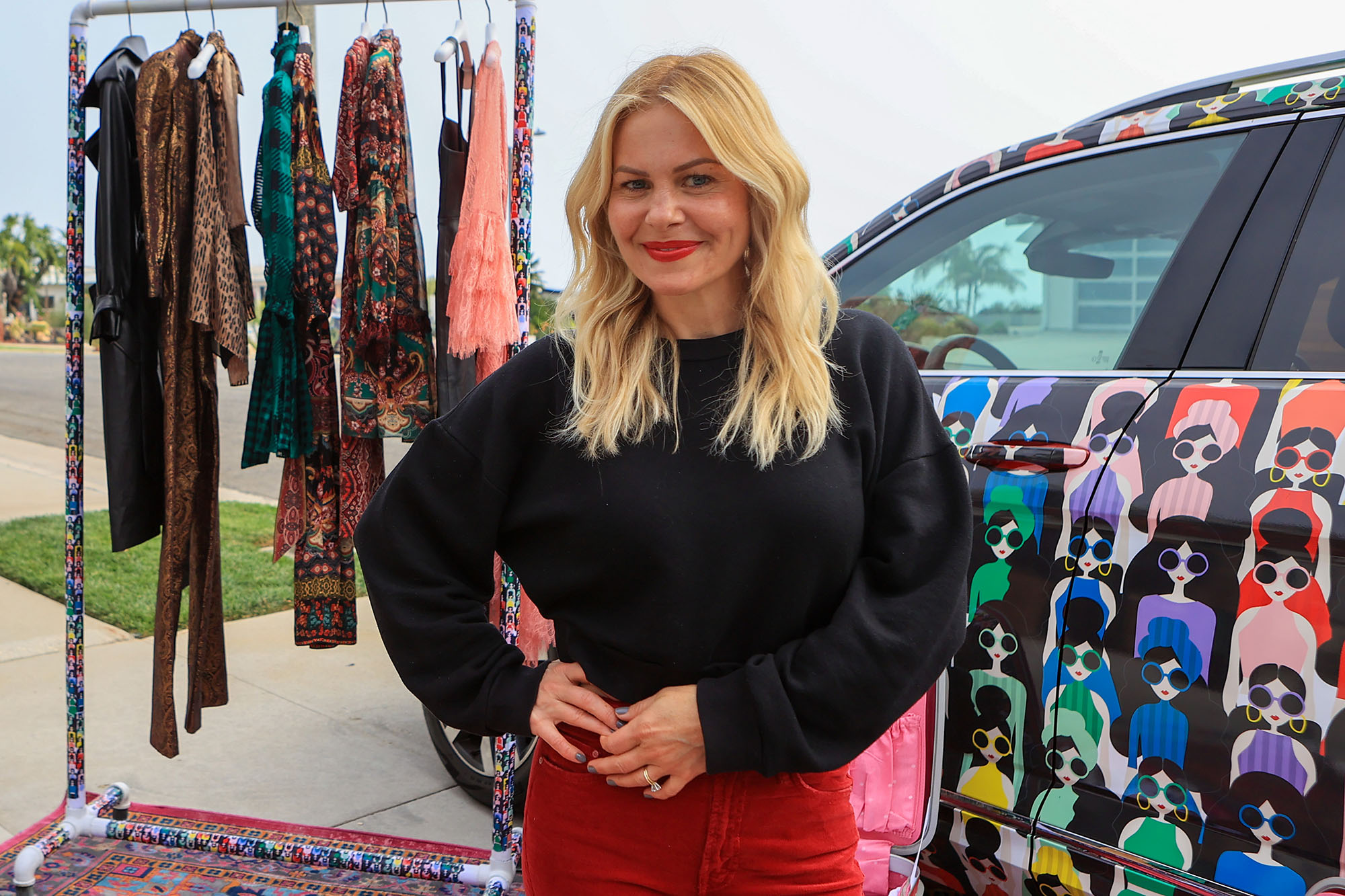 Candace Cameron Bure experiences the Alice + Olivia by Stacey Bendet & Volkswagen mobile gifting suite in Los Angeles