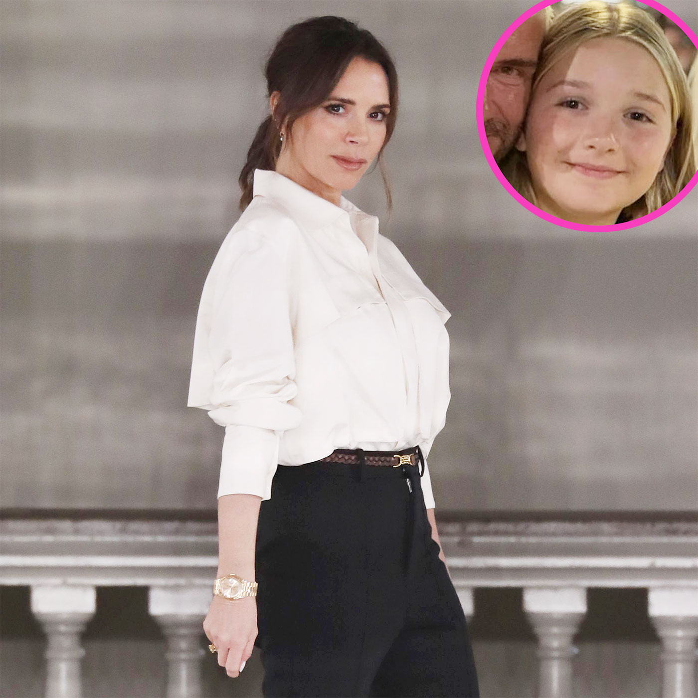 Harper Seven Wears Lacy Dress Designed Mom Victoria Beckham