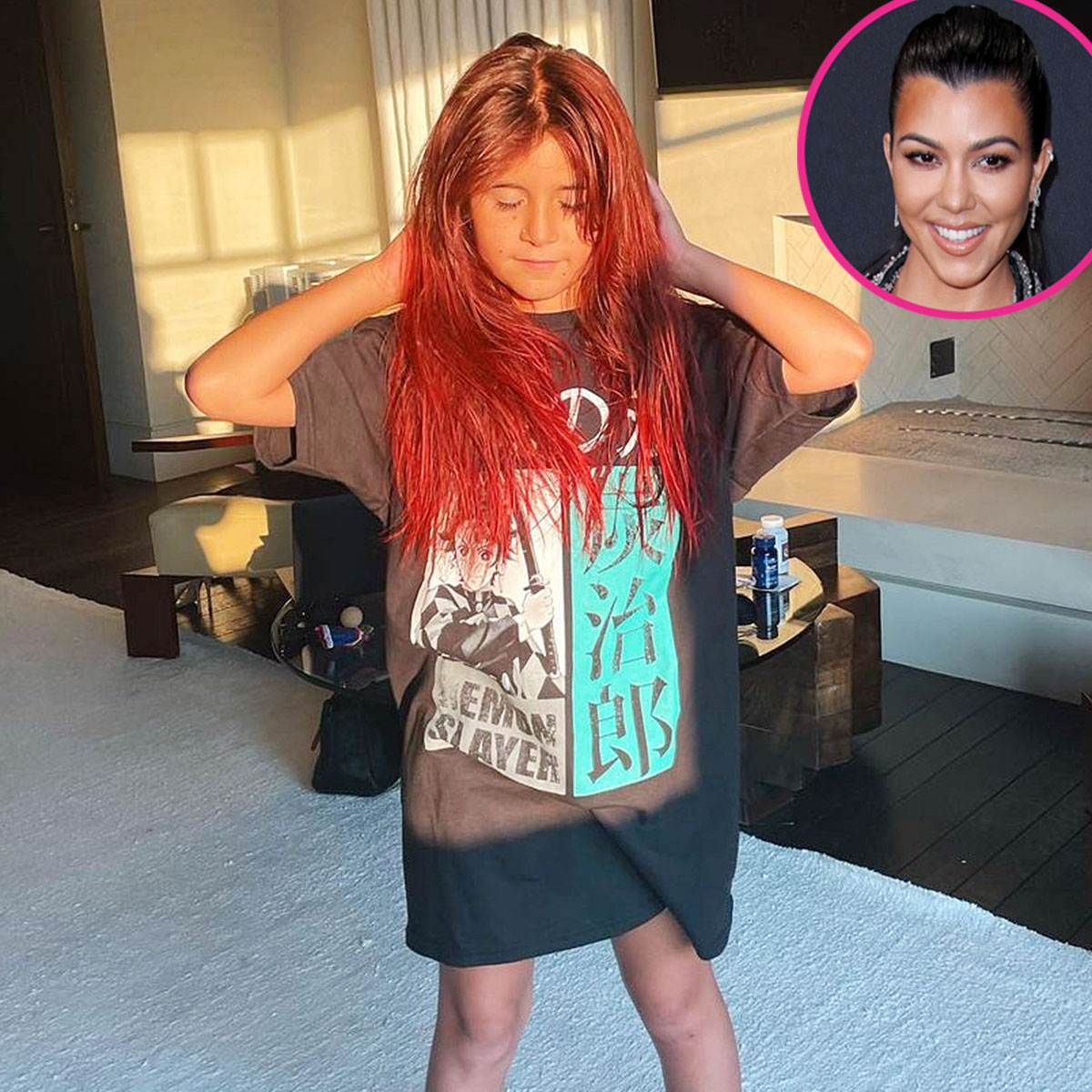 Penelope Disick Dyes Her Hair Bright Red Kourtney Kardashian