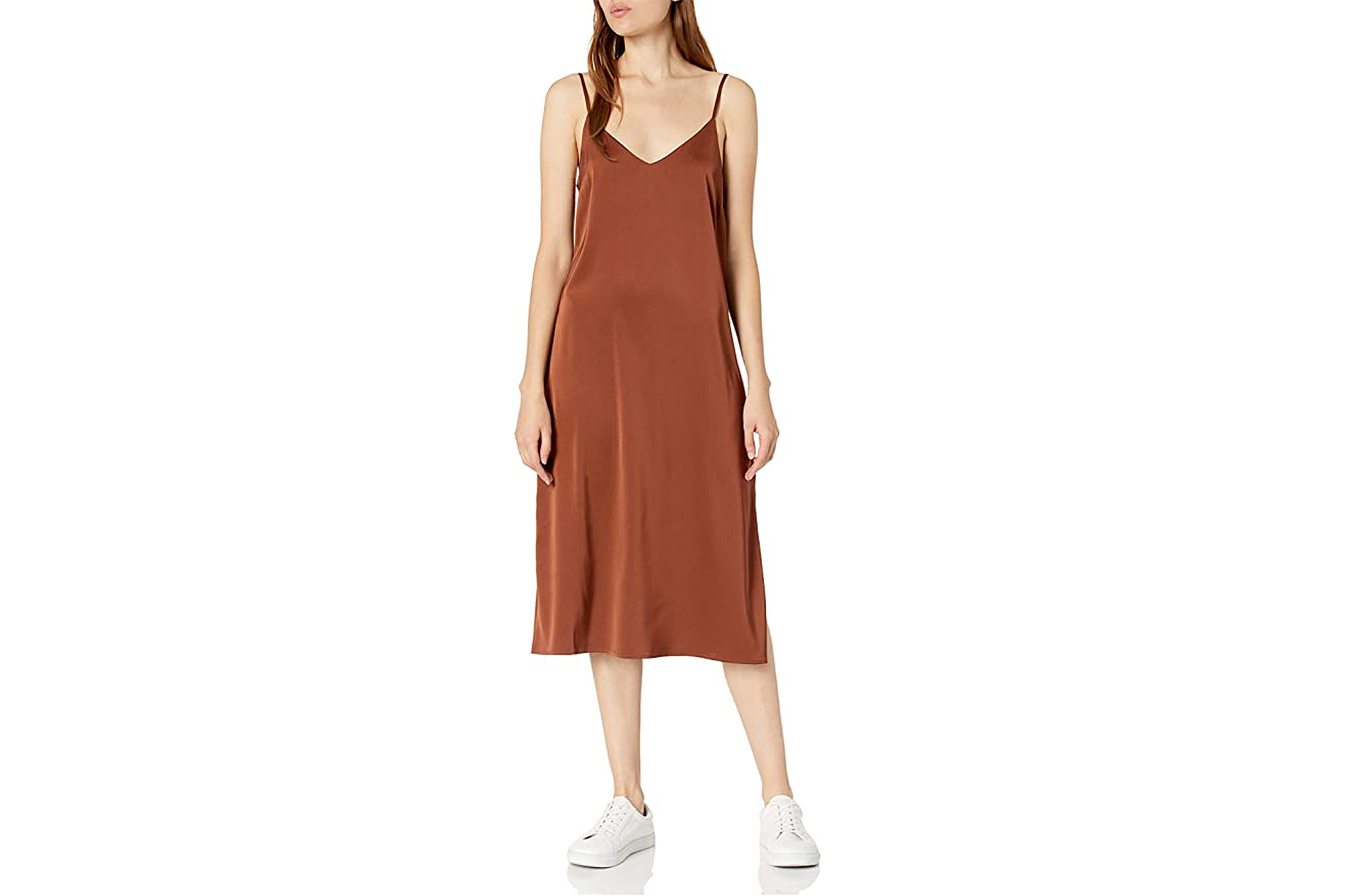The Drop Women's Ana Silky V-Neck Midi Slip Dress