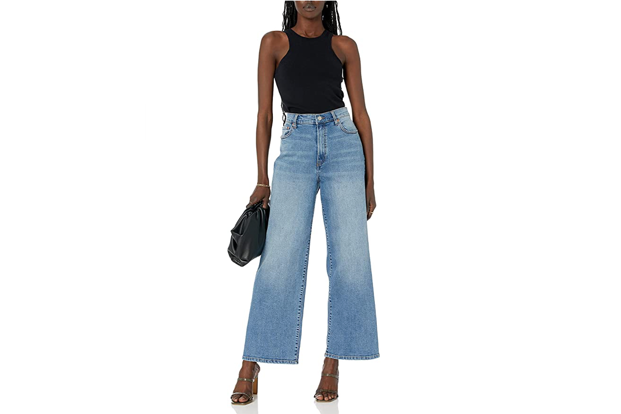 The Drop Women's Lizzy High-Rise Wide Leg Marine Fit Jean
