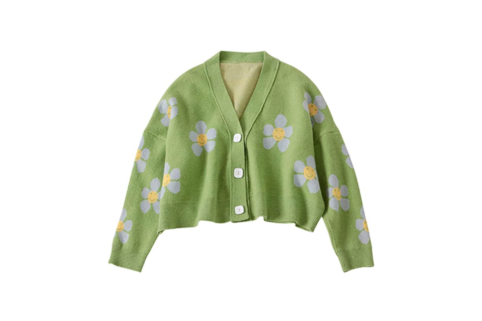 VLOJELRY Women's Flower Long Sleeve Short Cardigan