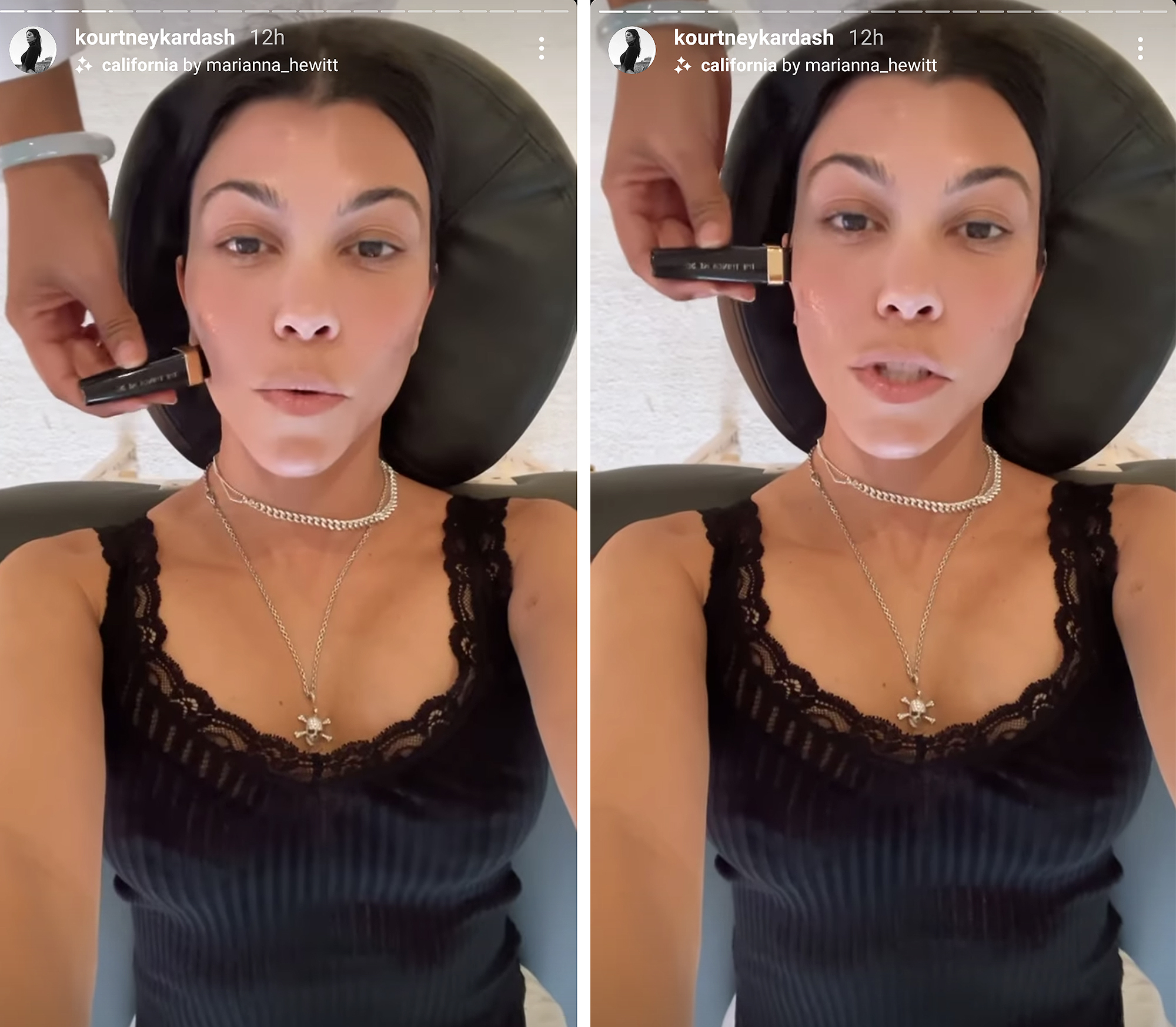 kourtney-kardashian-black-lace-trim-tank